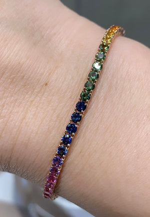 Pink sapphire Tennis Bracelet – The Twist by Danya Jabre